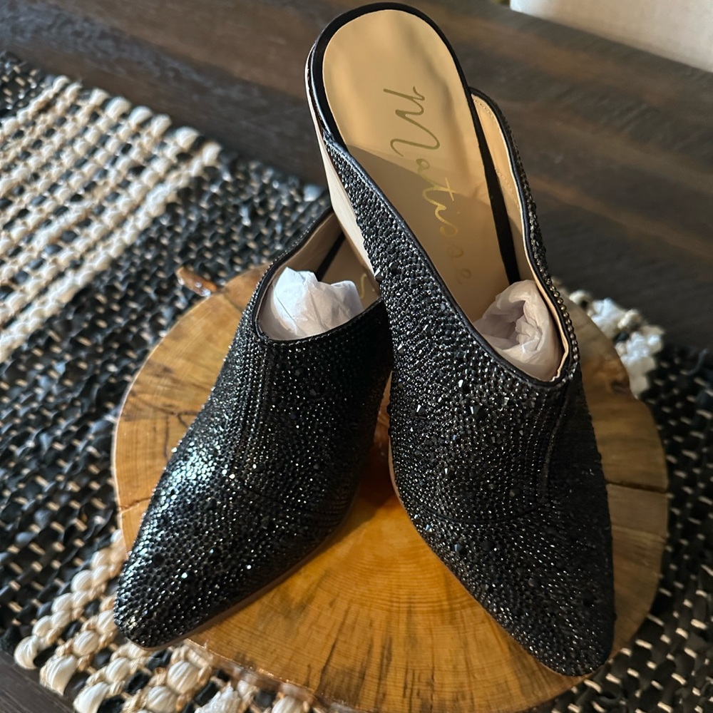 Matisse Gatsby Black Sparkle Mules